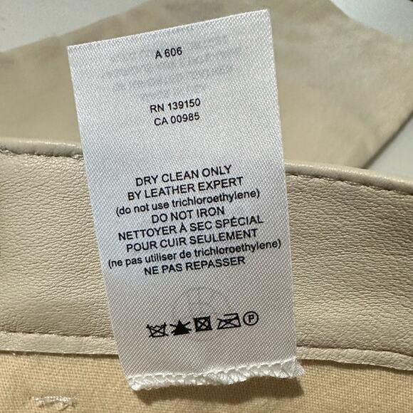 The Row Cream Lambskin Leather Pants size 2 Skinny - Picture 9 of 12